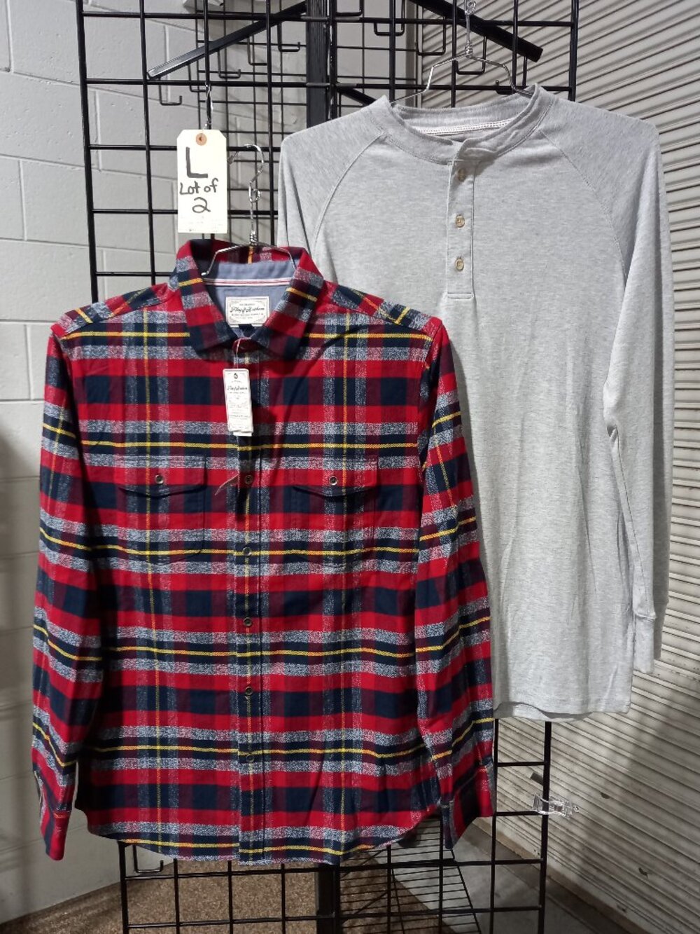 Men's Flannel + Long Sleeve Henley | Large